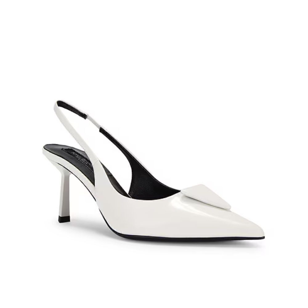Tony Bianco Bertie high heels Slingbacks shoes White high shine  Revolve Sz 6